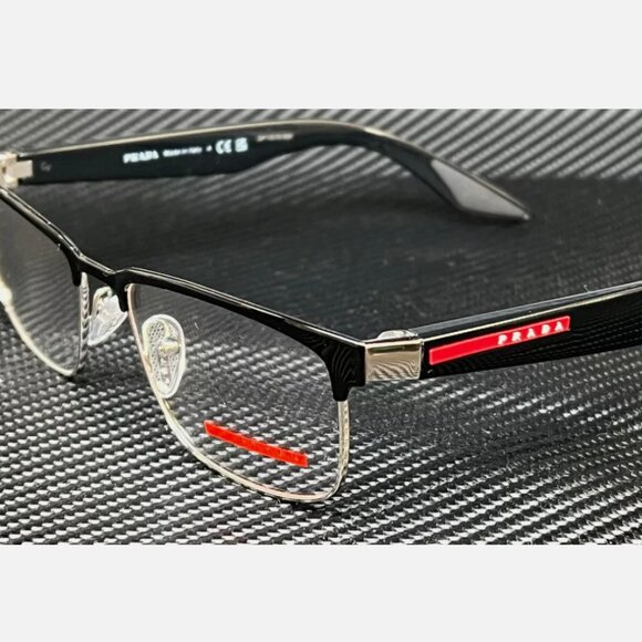 Prada Men's Shiny Black 54 mm Eyeglasses - Picture 1 of 4